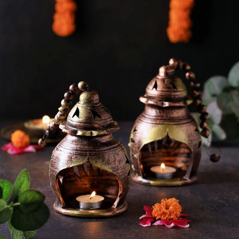 Hanging Nest Tea Light Holder - Set Of Two media 1