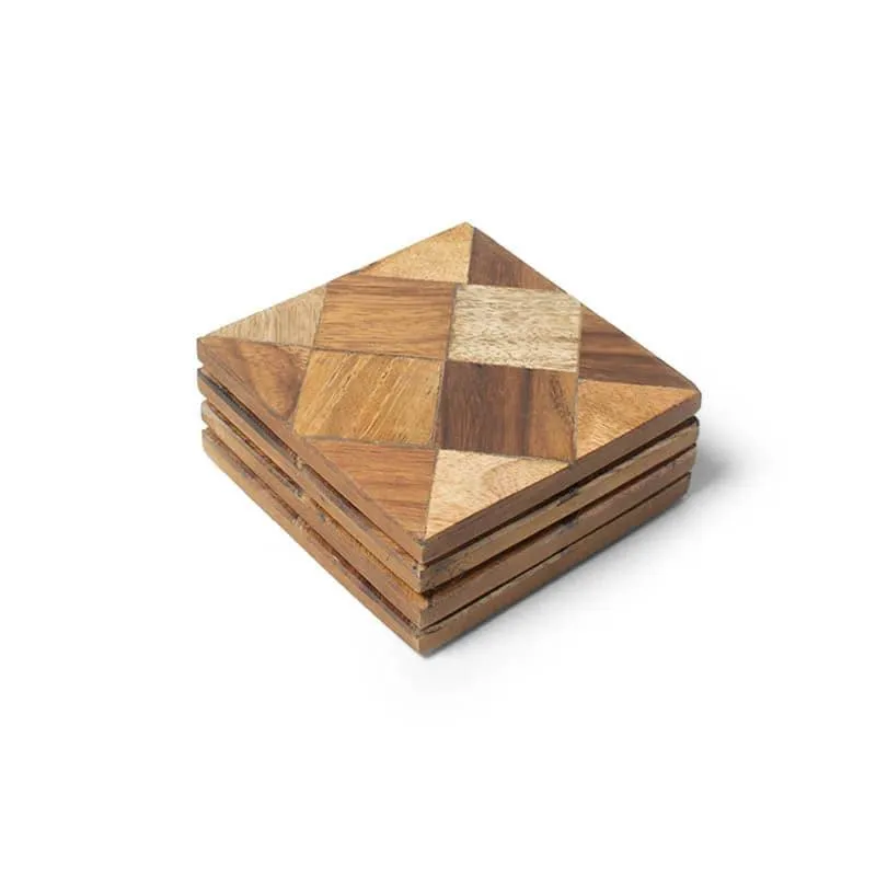 Applique Design Wooden Coaster - Set Of Four media 5