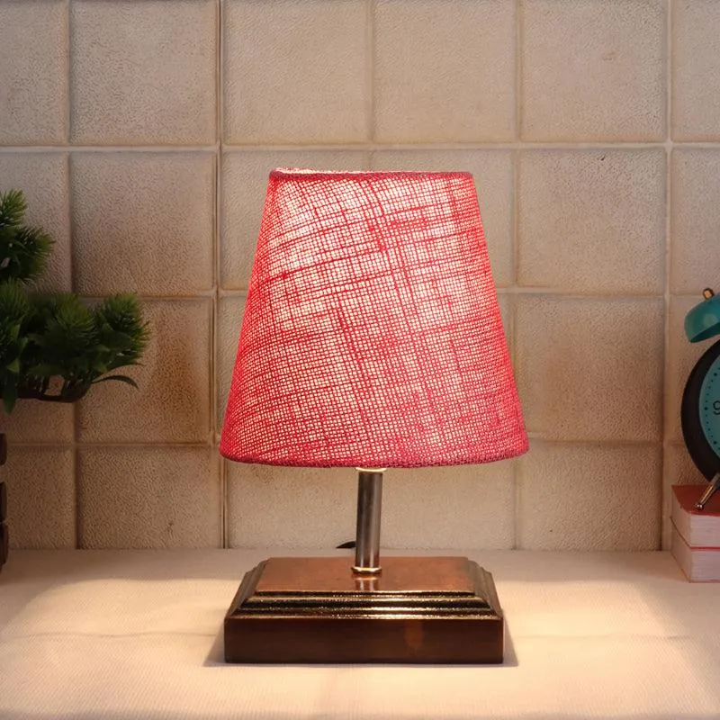 Niksha Jute Table Lamp - Pink,Brown media 1