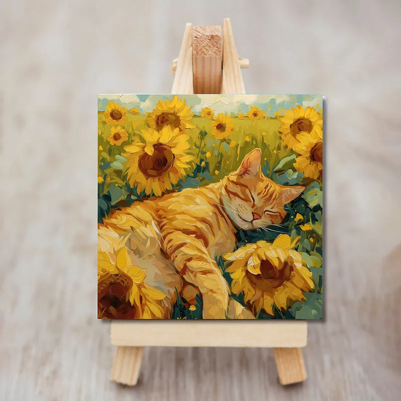Sleepy Kitty Canvas Showpiece media 3