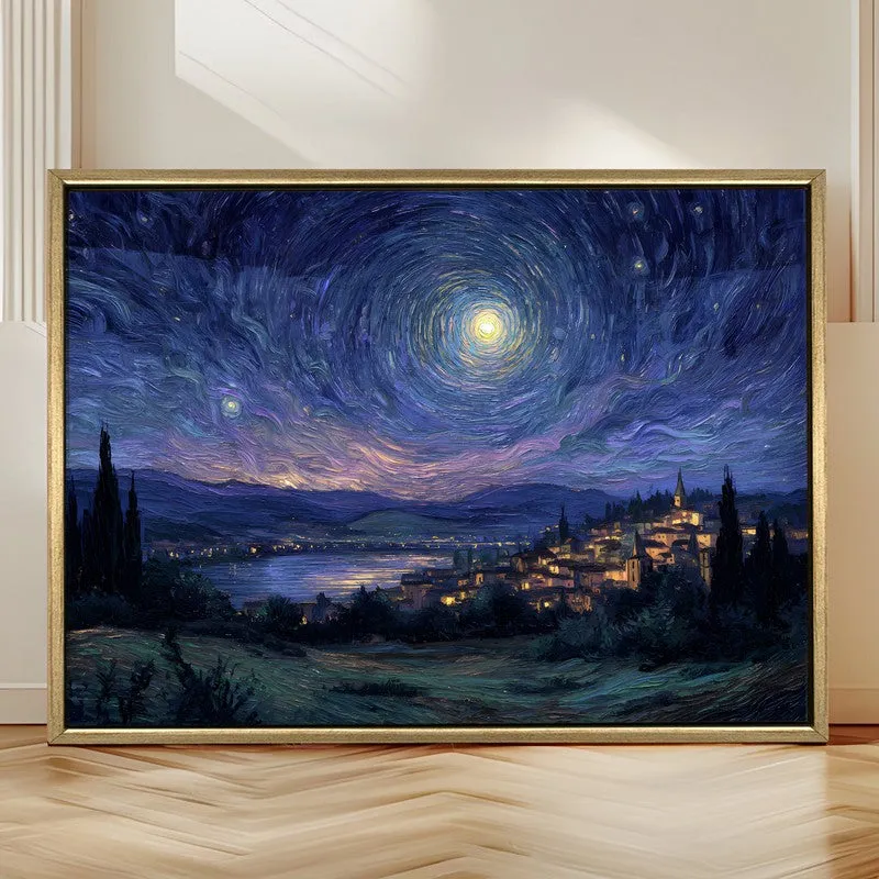 Celestial Harbor Canvas Wall Painting With Frame media 4