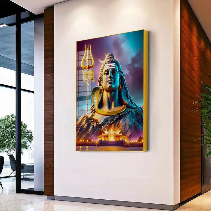 Cosmic Rudranath Spiritual Canvas Wall Art With Frame - Gold media 4