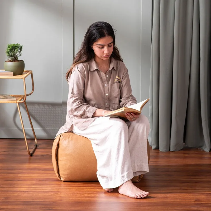 Simple Geometry Pouffe - Brown media 3