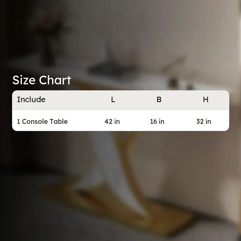 X Base Metal Console Table with Marble Base - Medium media 5