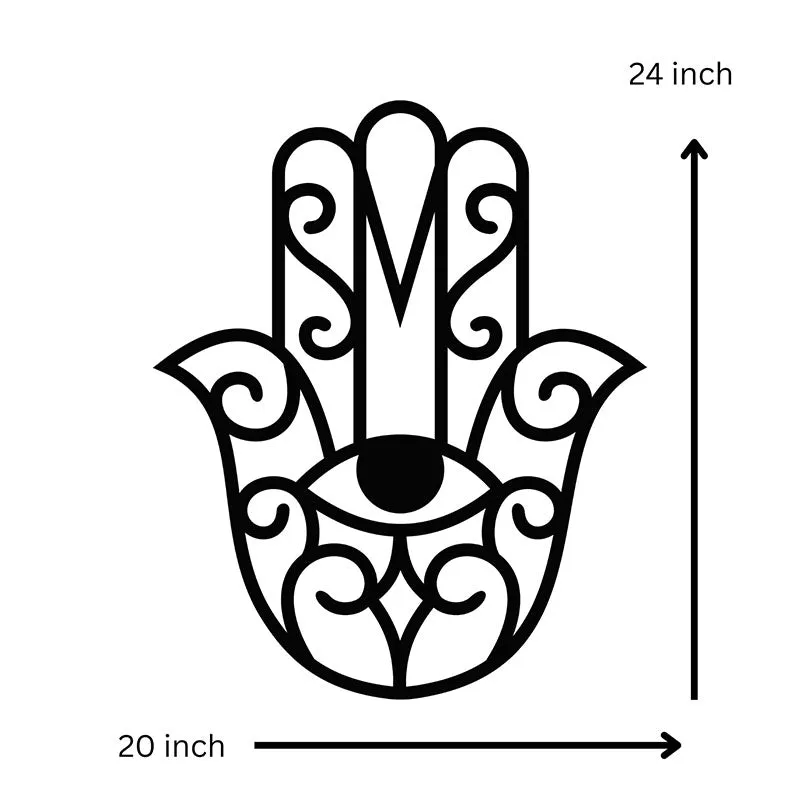 Hamsa Black Iron Wall Accent media 5