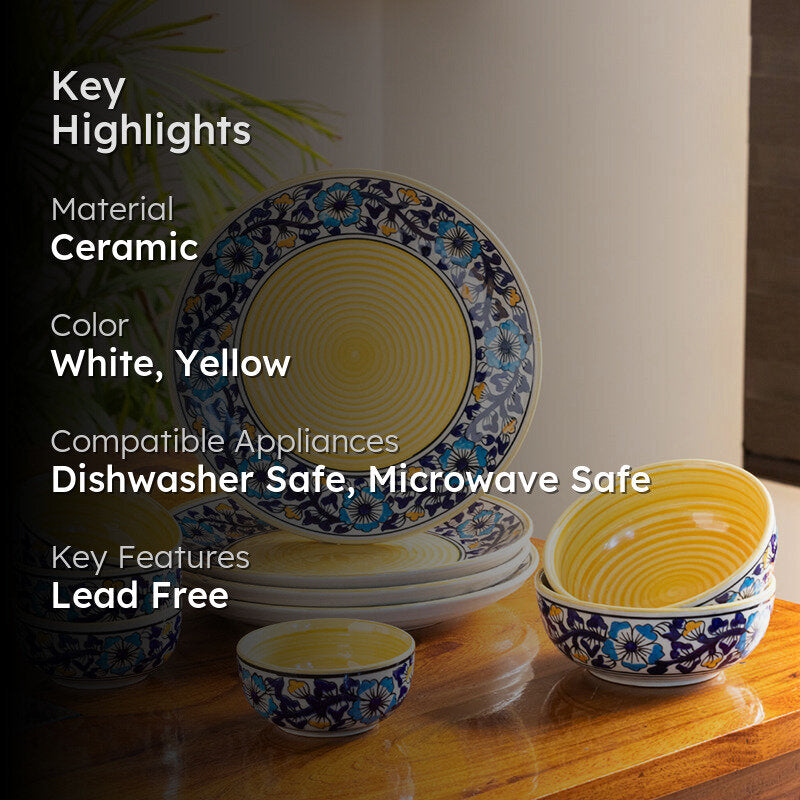Indigo Garden Ceramic Dinner Set - 10 Piece Set media 2