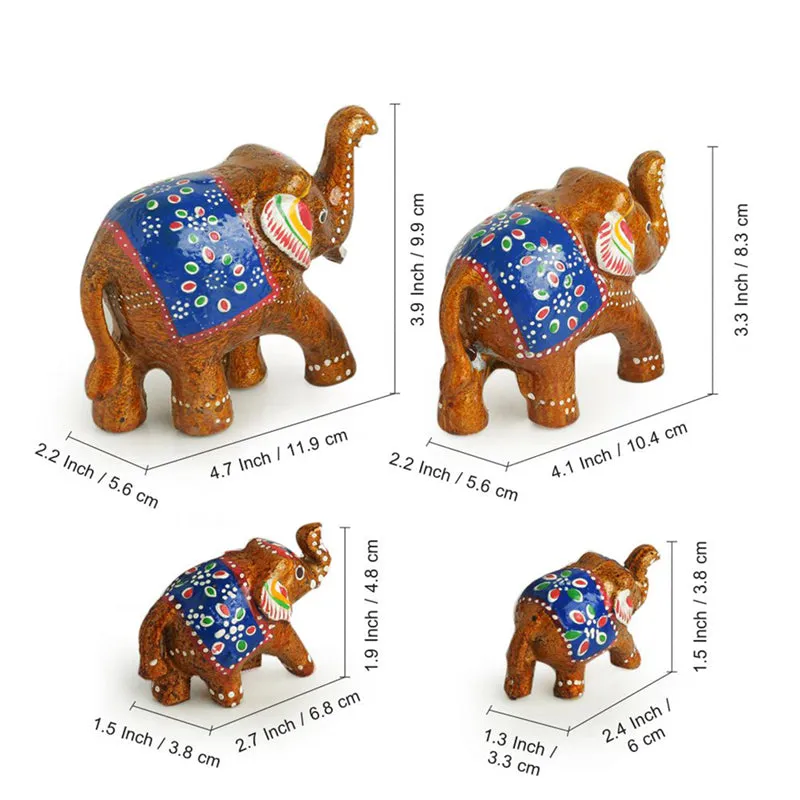 Saptamriga Tusk Handpainted Resin showpiece - Seven Piece Set media 7