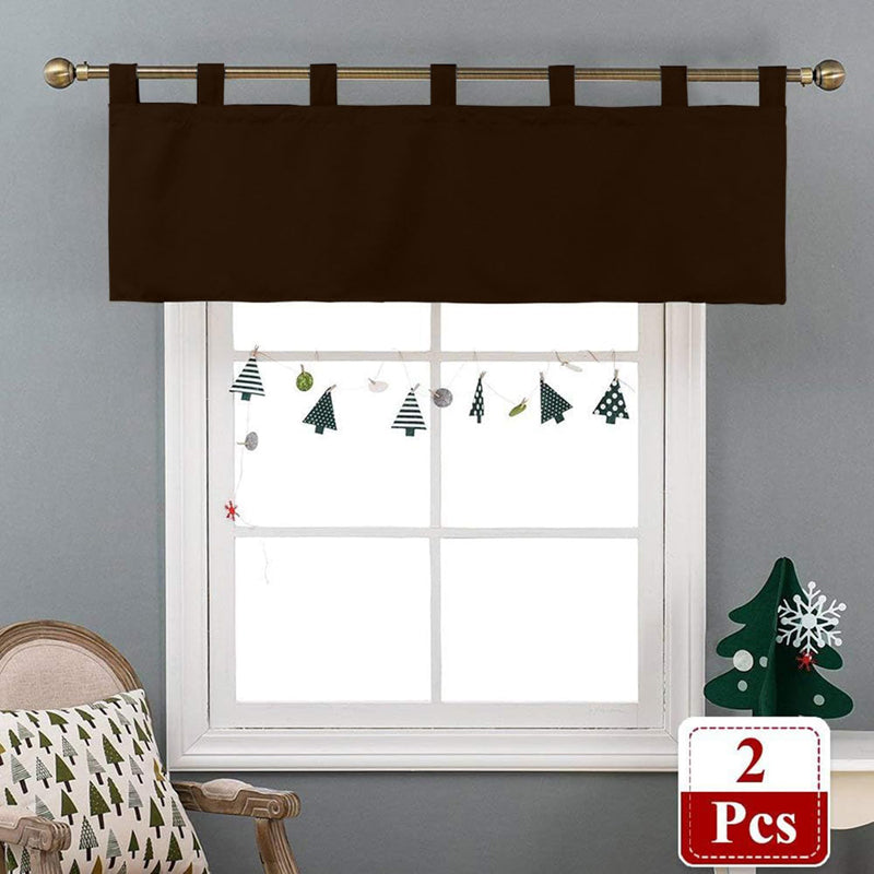 Tab Tale Flat Curtain Valance (Cocoa Brown) - Set Of Two media 4