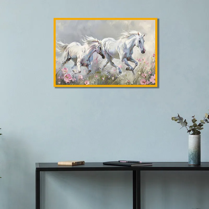 Equine Pair Wall Art with Gold Frame media 1