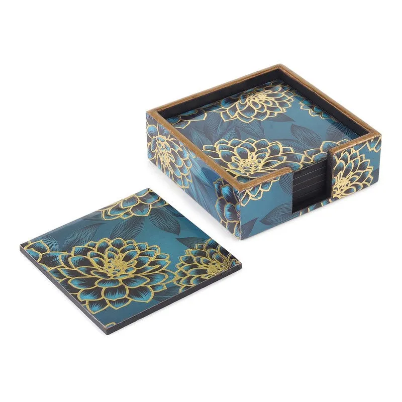 Deshira Wooden Coaster with Stand - Seven Piece Set media 5