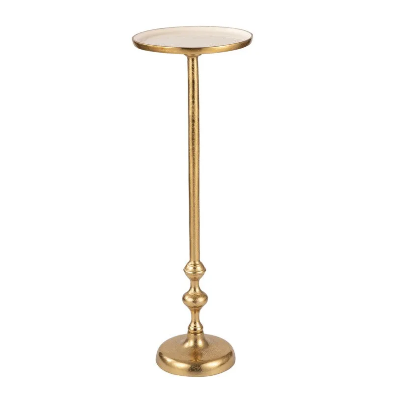 Ornamental Stem Aluminum Side Table - Gold media 5