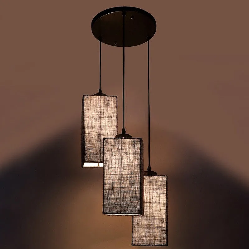 Warm Ivory Triple Metal Ceiling Lamp - Blue media 5