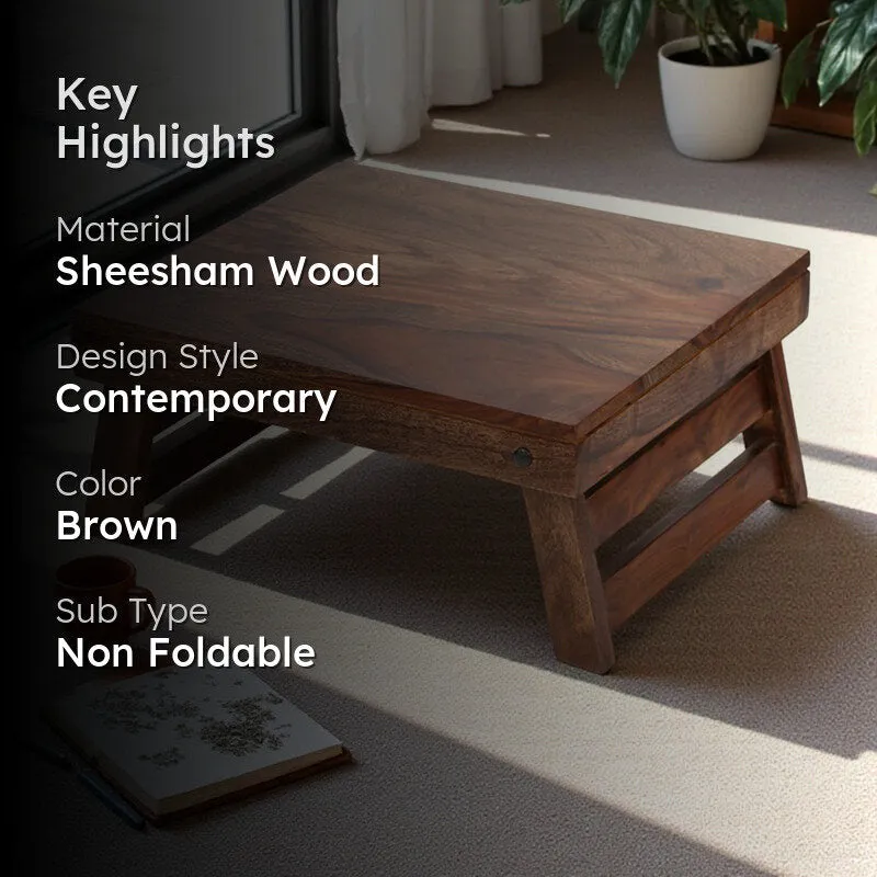 Mverox Sheesham Wooden Side & Bedside Table - Brown media 2