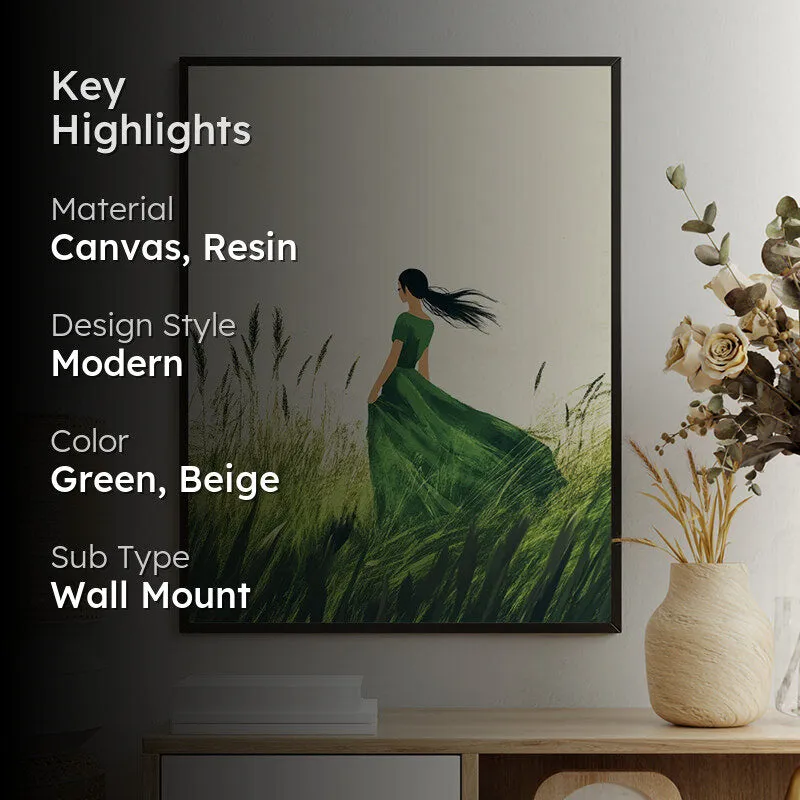 Wind In Hair Canvas Wall Art With Resin Frame media 2