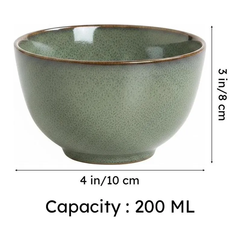LuxeServe Snack Bowls (Olive Green,200 mL Each) - Set Of Two media 6