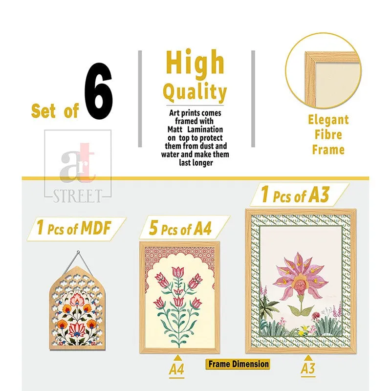 Mughal Floria Wall Art - Set Of Seven media 4