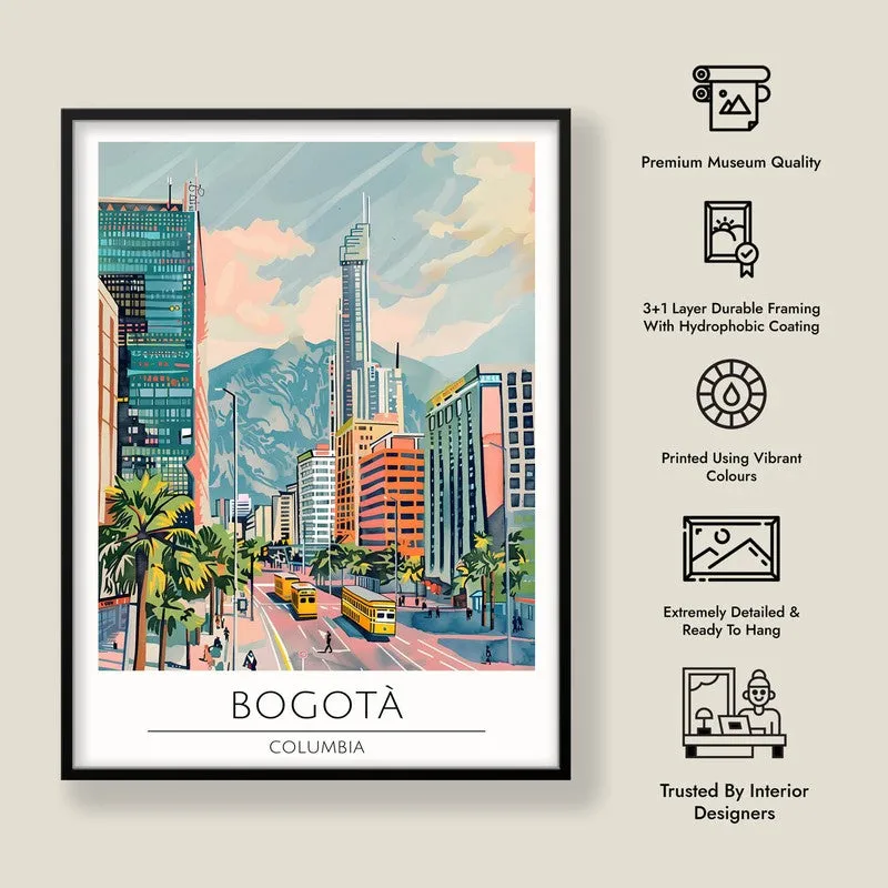 Vintage Bogota Framed Canvas Wall Painting media 8