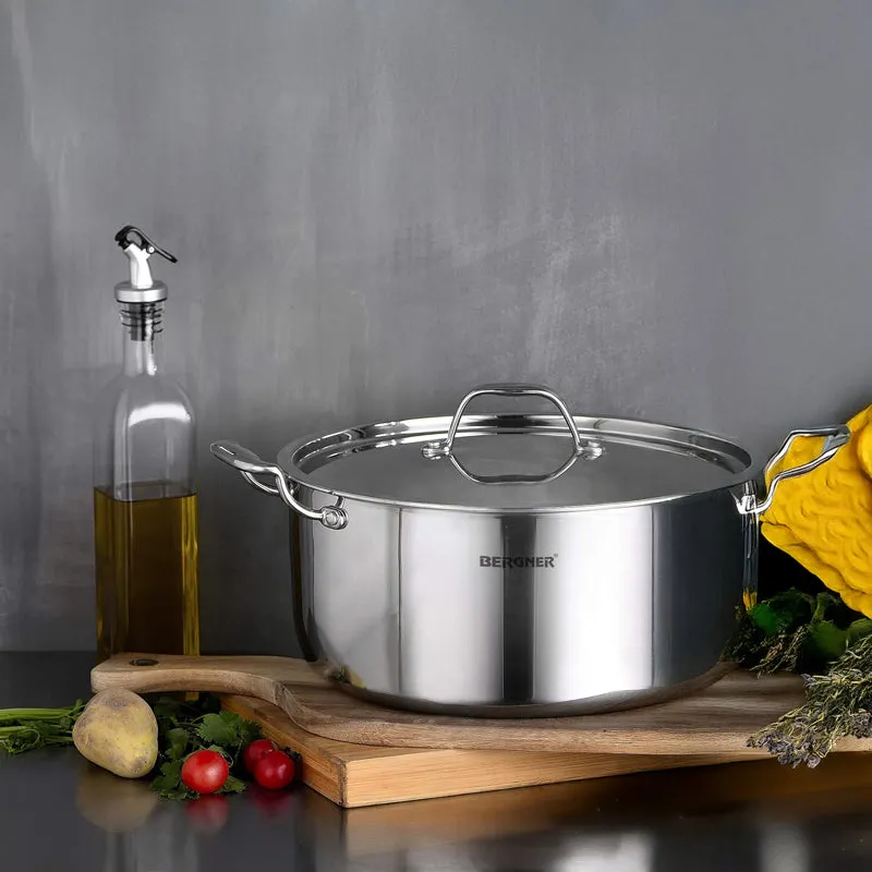 Bergner Argent Triply Casserole With Lid - 3100 ML media 1