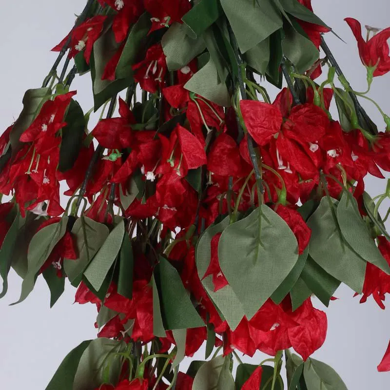 Faux Lush Hanging Bougainvillea - Red - 2.5 Feet media 3