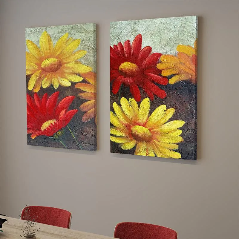 Fleur Fanatasy Canvas Wall Painting - Set Of Two media 1
