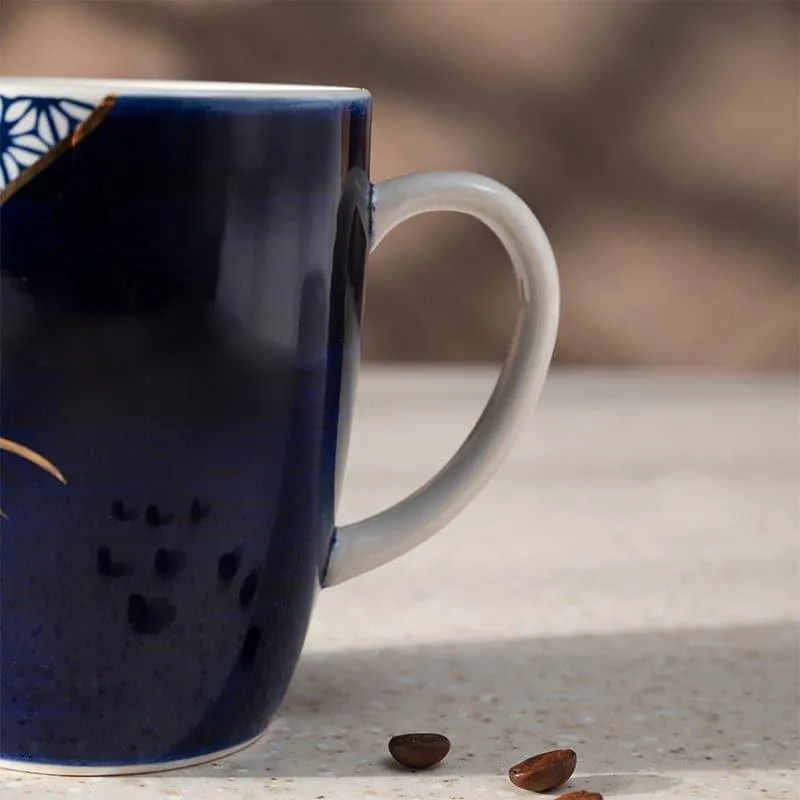 Wabi Porcelain Coffee Mug (295 mL) - Blue,White media 4