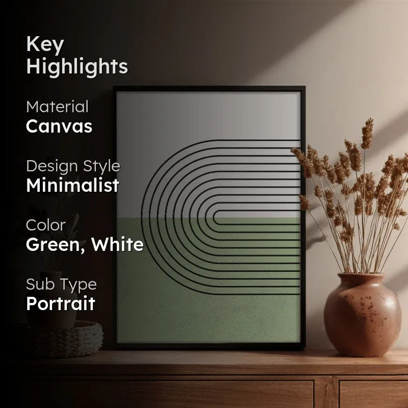 Cerchio Green Archival Canvas Wall Art - Black Frame media 2