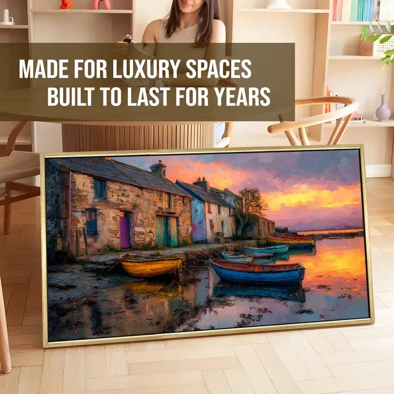 Tethered Boats Canvas Wall Painting With Frame media 5