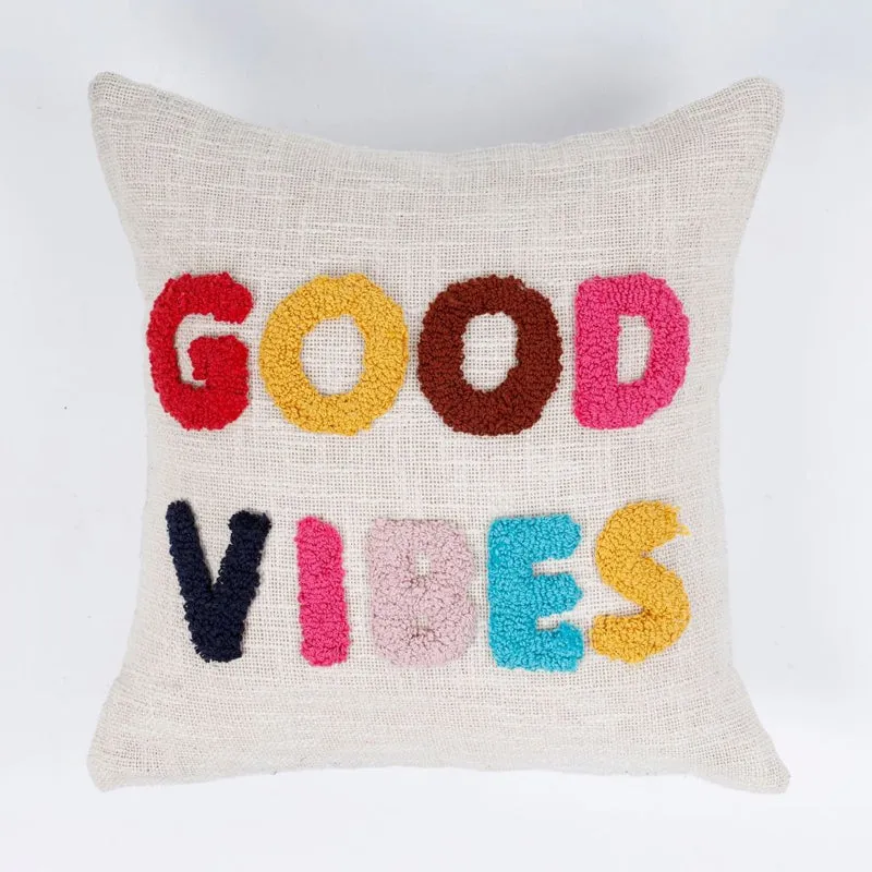 Good Vibes Tufted Cushion Cover Set - Set Of Two media 6