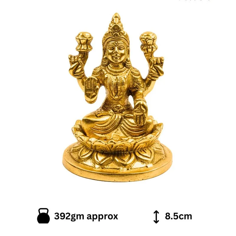 Lakshmi Inkamal Brass Showpiece - Gold media 5