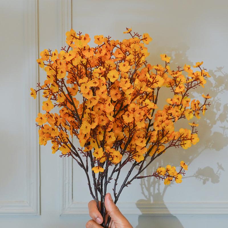 Faux Yellow Gypsophila Flower Stick (19 CM) - Set Of Four media 3