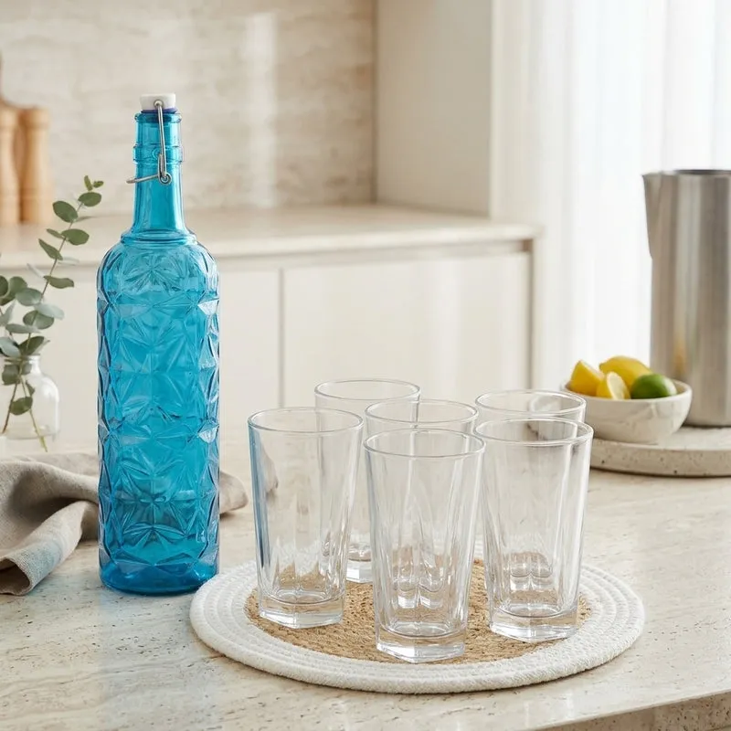 Neto 1000 mL Water Bottle With 300 mL Glass - Seven Piece Set media 1