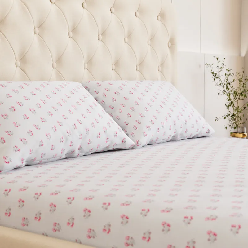Blossomline Floral Cotton Bedsheet (Peach) - 180 TC media 3