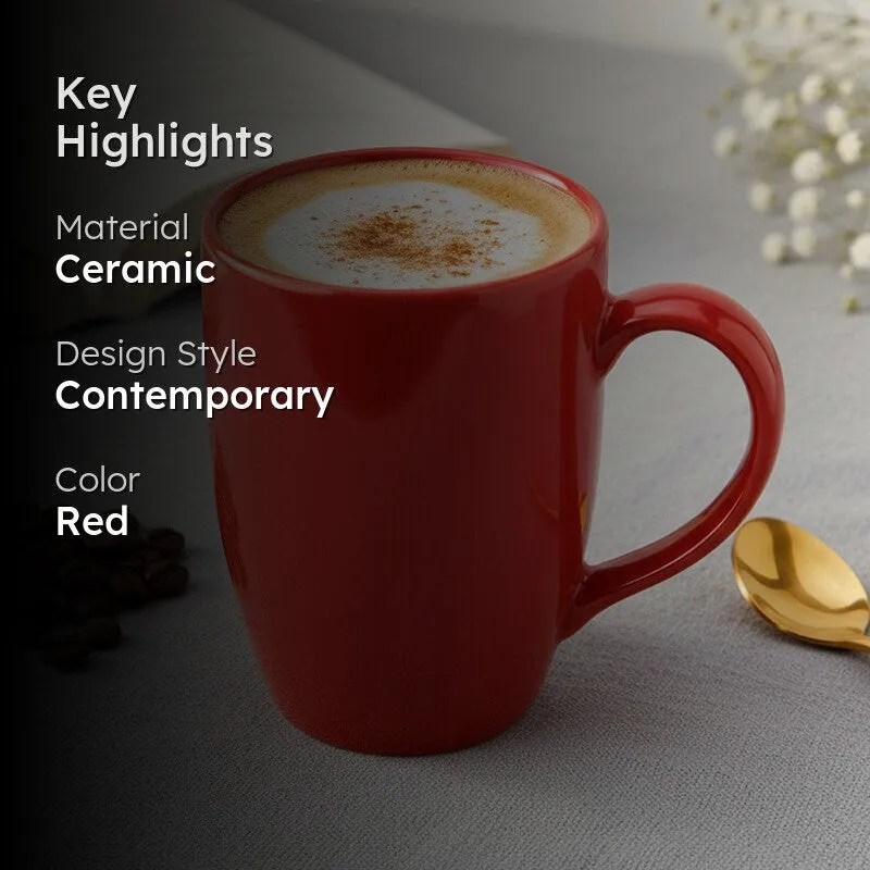 Kopi Ceramic Coffee Mug (Red) - 350 mL media 2