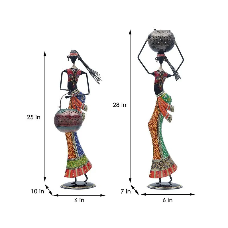 Tribal Women Iron Showpieces - Set Of Two media 7