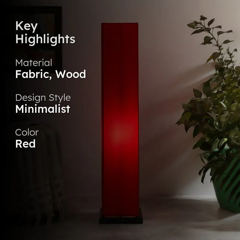Twilight Red Fabric Wooden Floor Lamp media 2