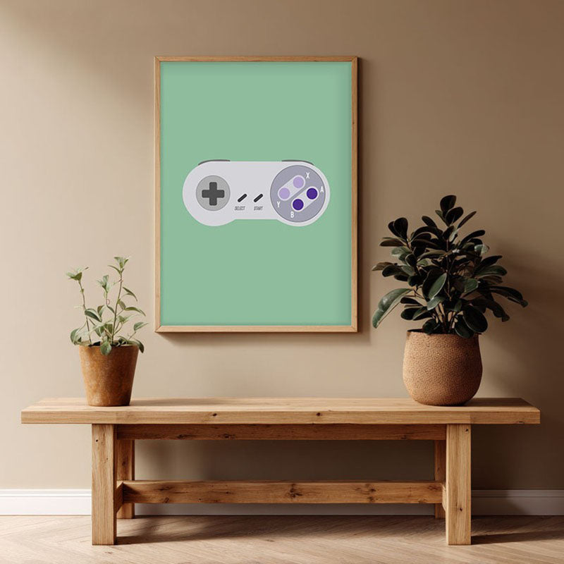 Level Up Framed Canvas Archival Canvas Wall Painting - Natural Brown Frame