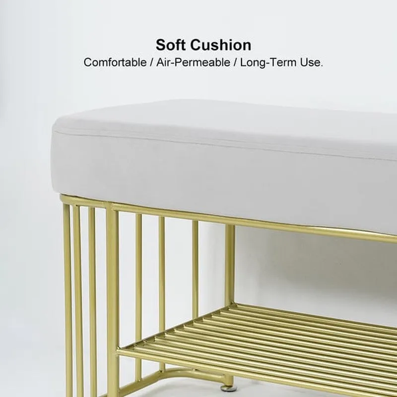 Industrial Metal Shoe Rack - Gold,Grey media 6