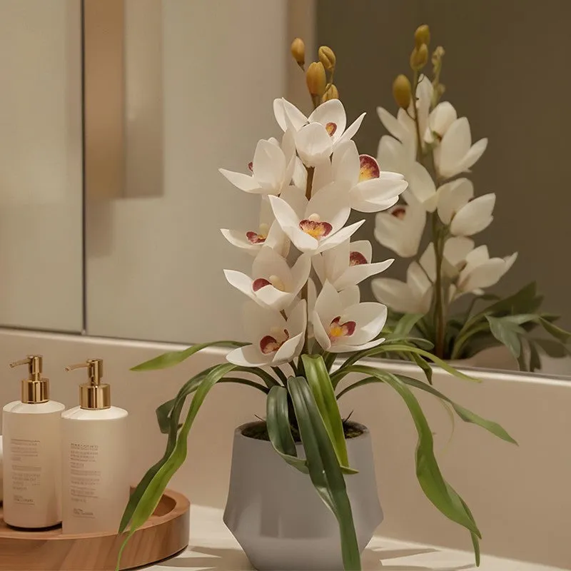AarviDecor Ivory Orchid Silk Artificial Plants media 5