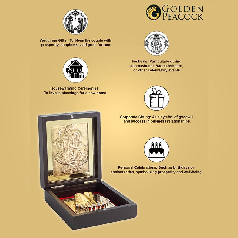 Radha Krishna Gold Plated Religious Accent media 5