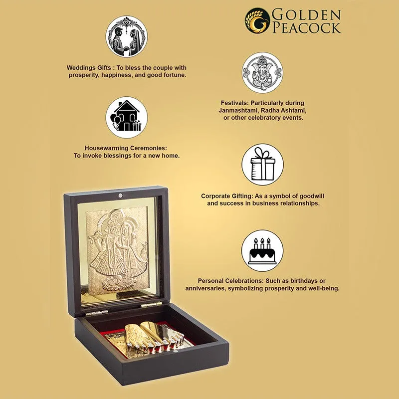 Radha Krishna Gold Plated Religious Accent media 5