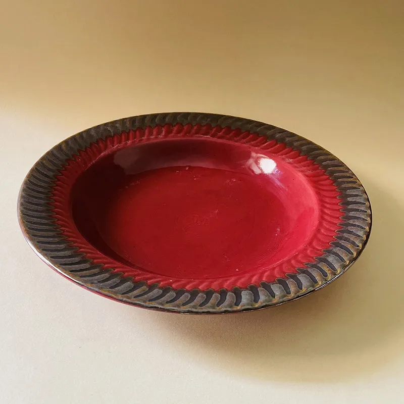 Raisel Ceramic Pasta Plate (Red) - Set Of Eight media 7
