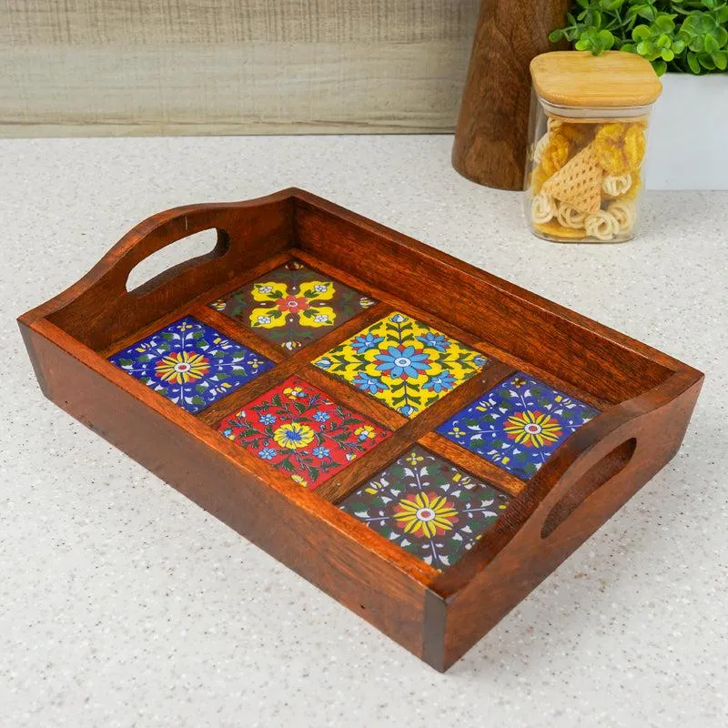 Adsara Rectangle Ethnic Serving Tray media 1