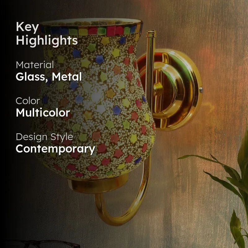 Galora Starry Goblet Mosaic Glass Wall Lamp media 2