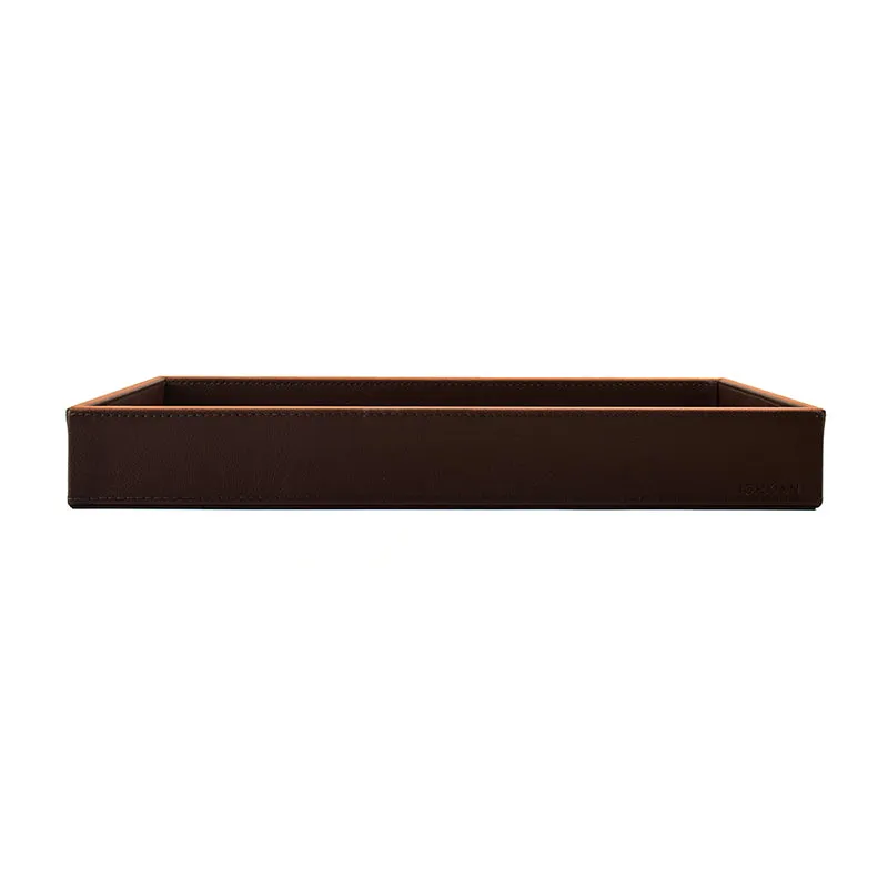 Tisca Faux Leather Serving Tray (Brown) - Set Of Two media 4