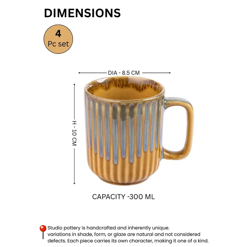 Cerava Ceramic Coffee Mug (300 mL Each) - Set of Four media 8