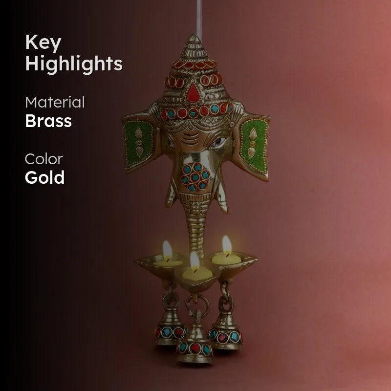 Ganesh Brass Idol With Bell media 2