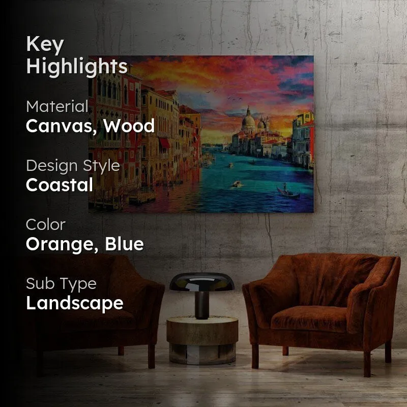 Venice Cityscape Canvas Wall Painting - Gallery Wrap media 2