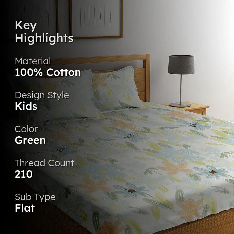 Ravena Floral Cotton Bedsheet - 210 TC media 2
