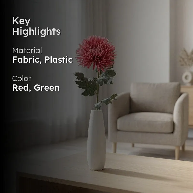 Single Chrysanthemum Artificial Flower Stem - Red media 2
