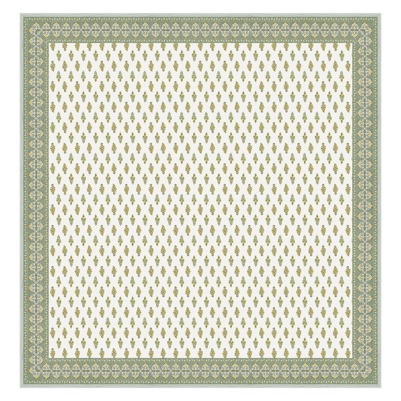 HeritagePetal Handblock Printed Cotton Bedsheet (Green) - 400 TC media 5